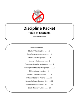 Discipline Packet - The Teacher Beacon