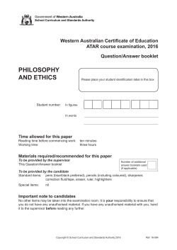 Examination 2016 - WACE - School Curriculum and Standards