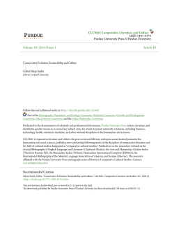 Conservative Evolution, Sustainability, and Culture - Purdue e-Pubs