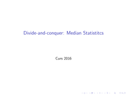 Divide-and-conquer: Median Statistitcs