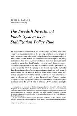 The Swedish Investment Funds System as a Stabilization Policy Rule