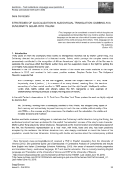 Sara Corrizzato STRATEGIES OF GLOCALIZATION IN