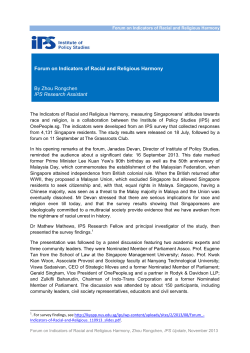 Forum on Indicators of Racial and Religious Harmony By Zhou