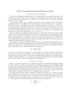 Notes on exponential generating functions and