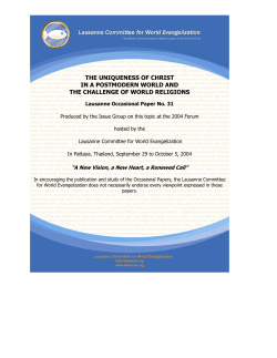 the uniqueness of christ in a postmodern world and the challenge of