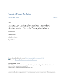 Is State Law Looking for Trouble: The Federal Arbitration Act Flexes