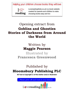 Opening extract from Goblins and Ghosties Stories of Darkness from