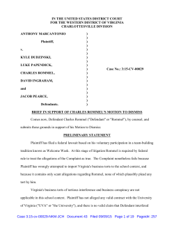 Hazing Lawsuit Rommel Dismiss Brief to Motion