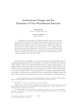 Institutional Change and the Dynamics of Vice Presidential Selection