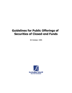 Guidelines for Public Offerings of Securities of Closed