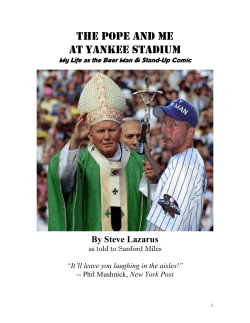 THE POPE AND ME AT YANKEE STADIUM
