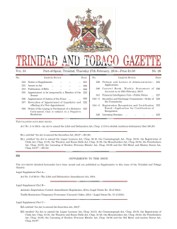 Gazette No. 28, Vol. 53, 27th February, 2014