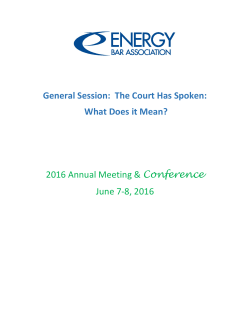 The Court Has Spoken - Energy Bar Association