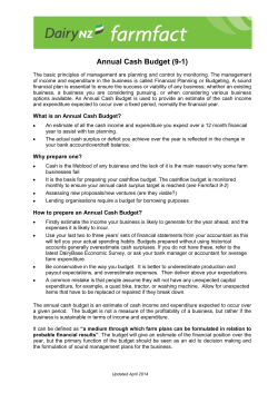 Annual Cash Budget
