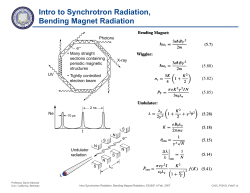 Intro to Synchrotron Radiation, Bending Magnet Radiation