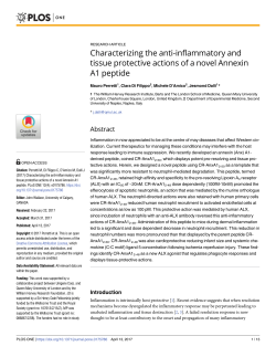 Characterizing the anti-inflammatory and tissue protective