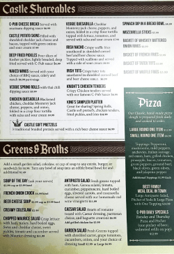 C-Pub Menu - Kings Court Castle
