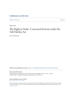 The Right to Strike: Concerted Activity under the Taft