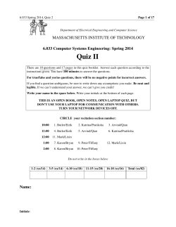 Quiz II