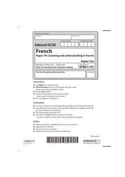 H38847A GCSE French 5FR01H 1H June 2011.indd