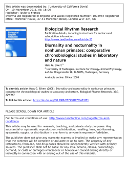Diurnality and nocturnality in nonhuman primates