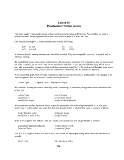 Lesson 16 Punctuation: Within Words