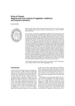 Mires of Finland: Regional and local controls of vegetation