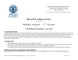 Health Education - Pflugerville ISD