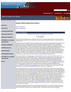 Oregon Judicial Department History part 1