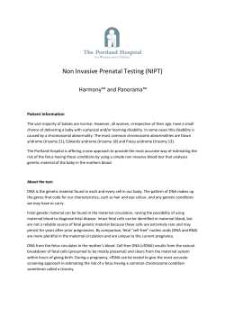 Non Invasive Prenatal Testing (NIPT)