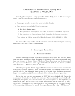 Astronomy 275 Lecture Notes, Spring 2015 c