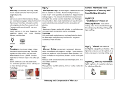 Mercury and Compounds of Mercury Hg HgCH3 Famous Manmade