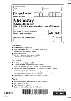 June 2015 (IAL) QP - Unit 2 Edexcel Chemistry A