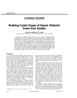 JOURNAL REVIEW Modeling Crystal Shapes of Organic Materials