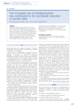 The increased use of antidepressants has contributed