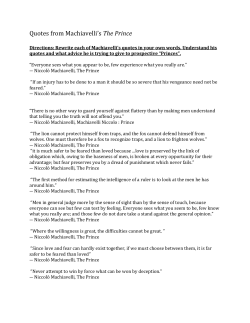 Quotes from Machiavelli`s The Prince