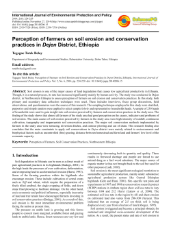 Perception of farmers on soil erosion and conservation practices in