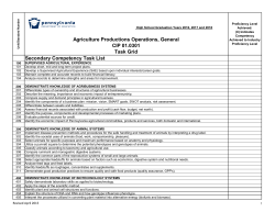 2016-2018 Task List for Production Agriculture 01.0301