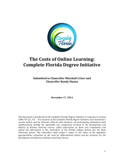 The Costs of Online Learning: Complete Florida Degree Initiative