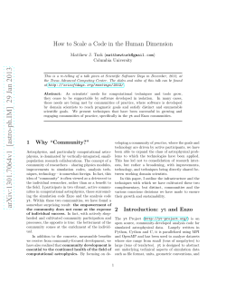 How to Scale a Code in the Human Dimension