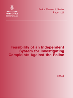 Feasibility of an Independent System for Investigating Complaints