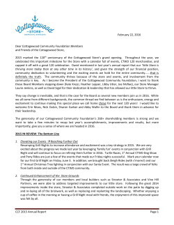 CCF 2015 Annual Report Page 1 February 22, 2016 Dear