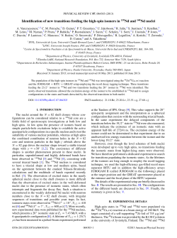 Identification of new transitions feeding the high - CSNSM
