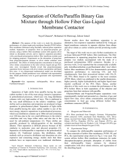 Separation of Olefin/Paraffin Binary Gas Mixture through