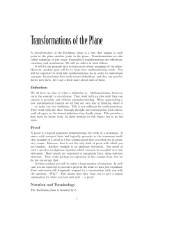 2007 Transformations Problems