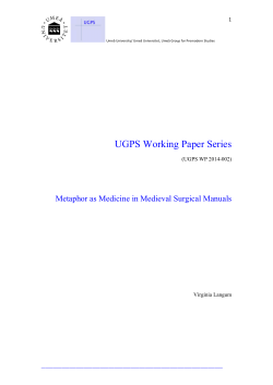 UGPS Working Paper Series