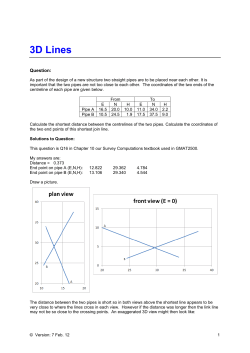 Calculation of shortest join between 2 lines in 3D