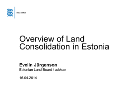 Overview of Land Consolidation in Estonia