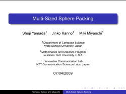 Multi-Sized Sphere Packing - Louisiana Tech University