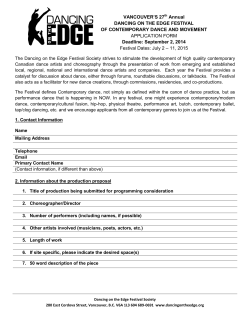 DOTE Application FORM 2015 - Dancing on the Edge Festival